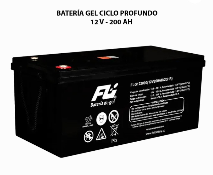 BATERIA GEL CICLO PROFUNDO -12v 200Ah REF. FLS122000 DC
