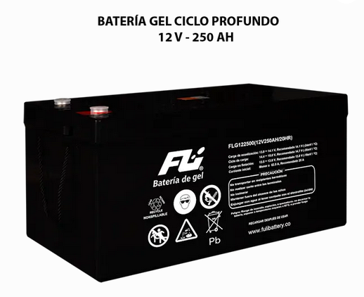 BATERIA GEL CICLO PROFUNDO -12v 250Ah REF. FLS122500 DC