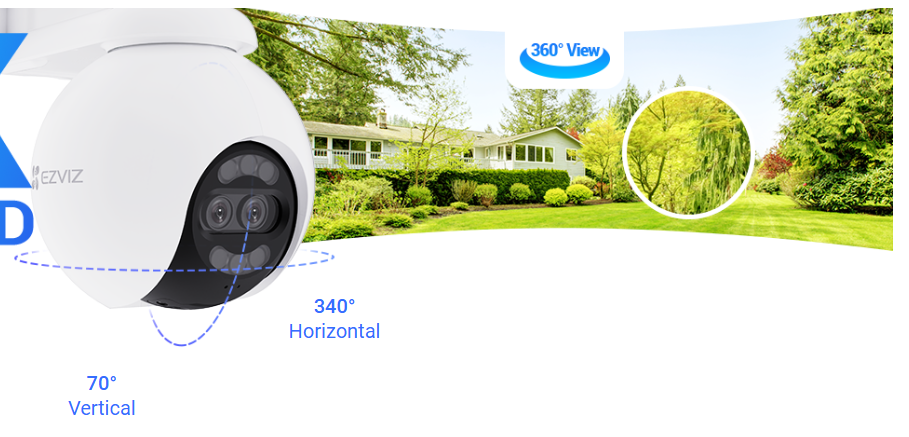 CAMARA  EZVIZ WI-FI CON MOVIMIENTO HORIZONTAL Y VERTICAL