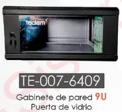 GABINETE DE PARED 9U 600X450MM VIDRIO - TECLAM