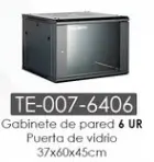 [TE-007-6406] GABINETE DE PARED 6U 600X450MM VIDRIO - TECLAM