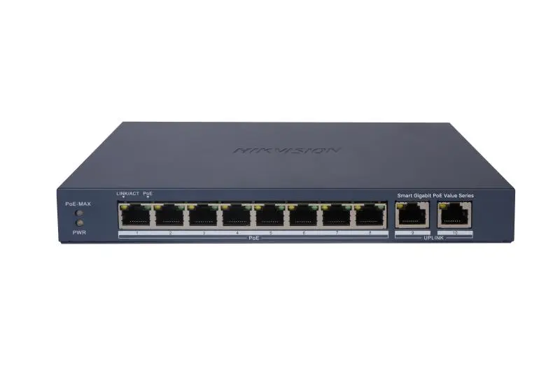 [DS-3E1510P-EI/M] SWITCH POE 8 PUERTOS  HIKVISION