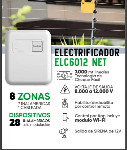 ELECTRIFICADOR INTELBRAS 8 ZONAS ELC6012 NET 