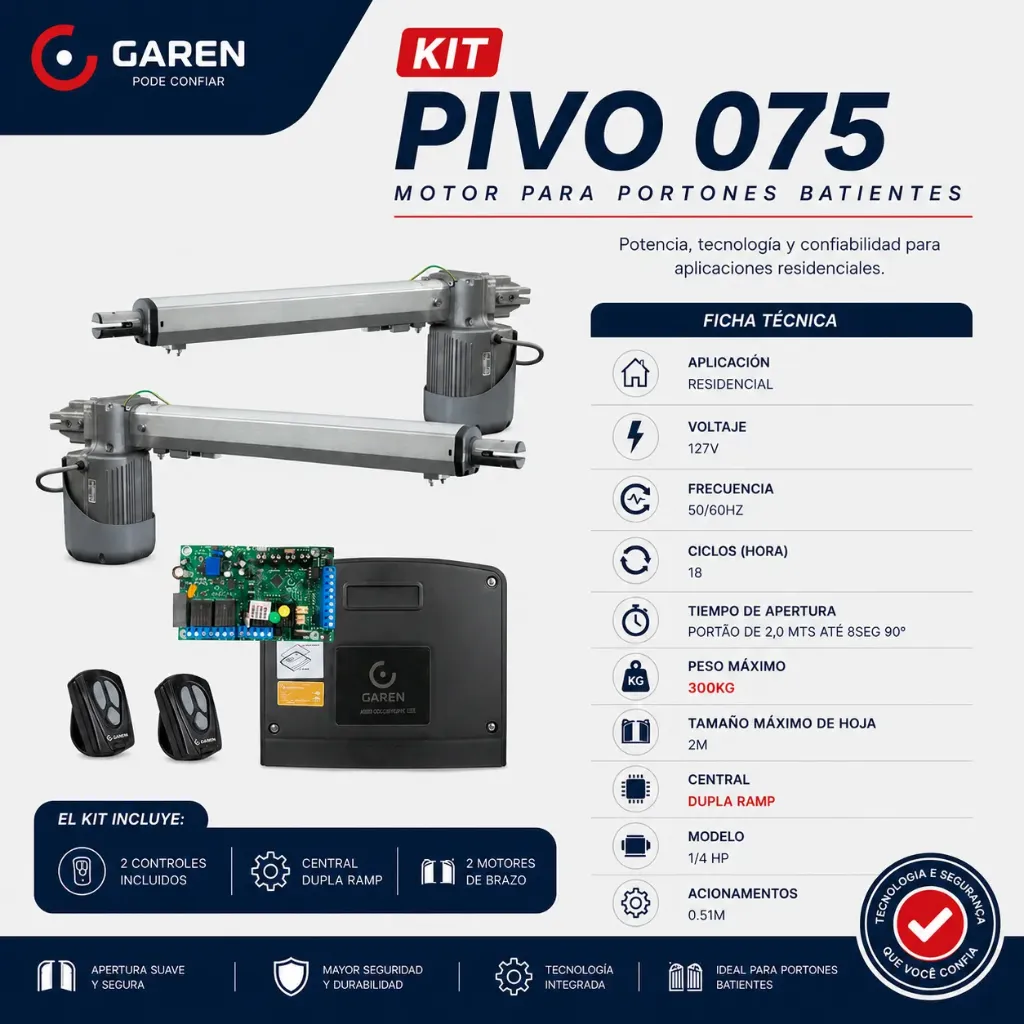 KIT PIVO 0,75 CONTIENE: 2 GMPVR, 2 GB60, 1 GDUPLAR1, 2 GTRANS
