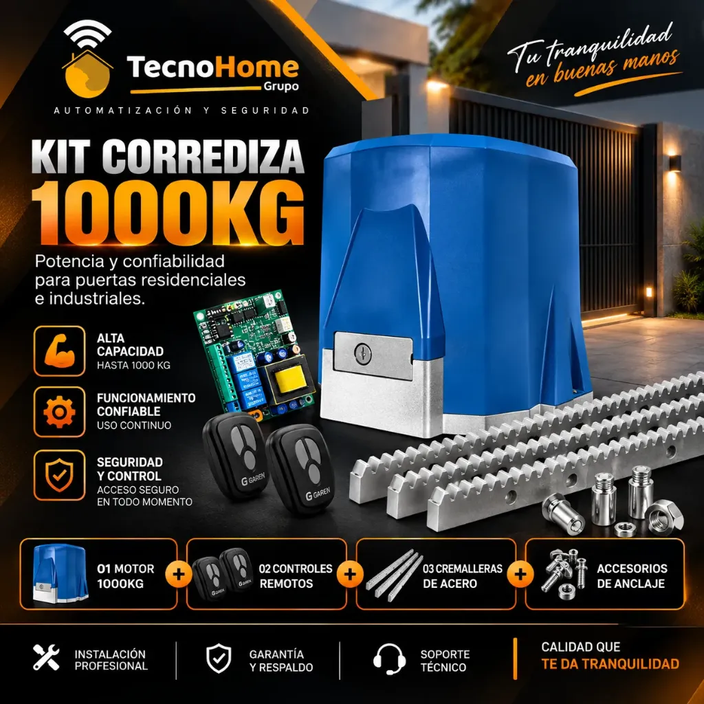 K-GKDZ-1000KG-M KIT MOTOR CORREDIZO GAREN GRAND KDZ 1.000KG DE 1/2HP 110V PIÑON METALICO, CENTRAL WAVE, 2 CONTROLES
