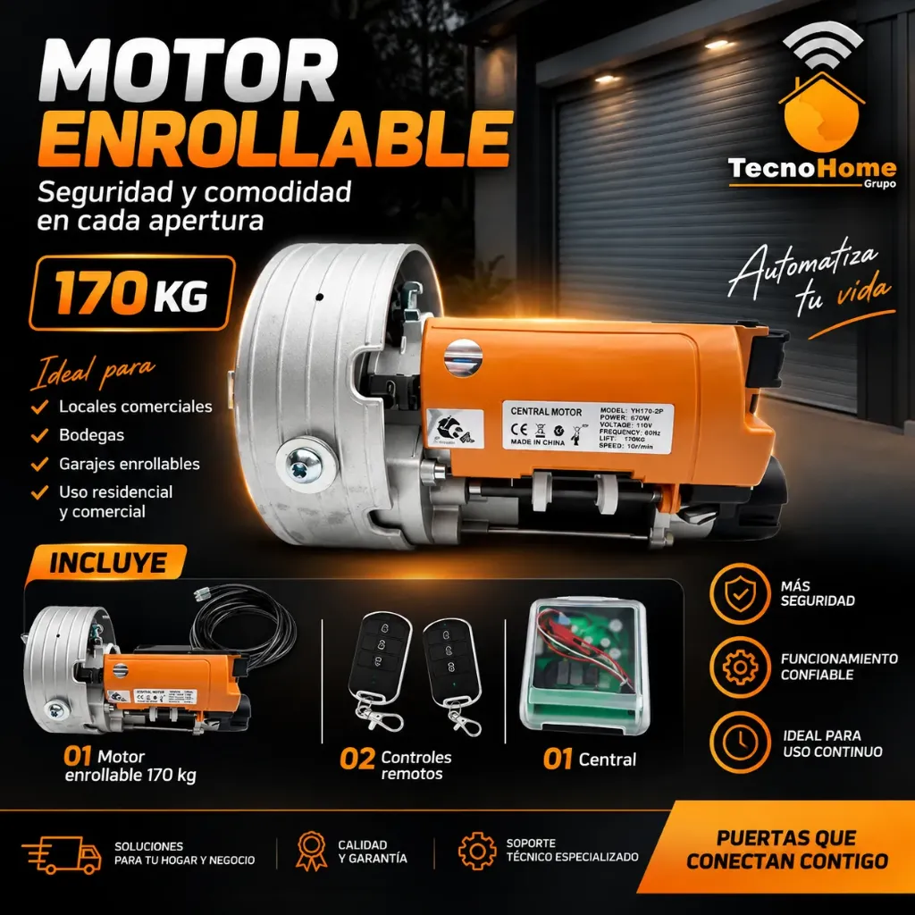H383  / MOTOR ENROLLABLE 170KG  INCLUYE 01 MOTOR, 02 CONTROLES Y CENTRAL
