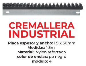 BARRA DE CREMALLERA INDUSTRIAL GAREN