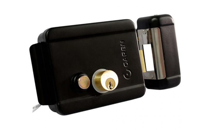 CERRADURA ELECTRICA NEGRO GAREN PULSADOR Y LLAVES
