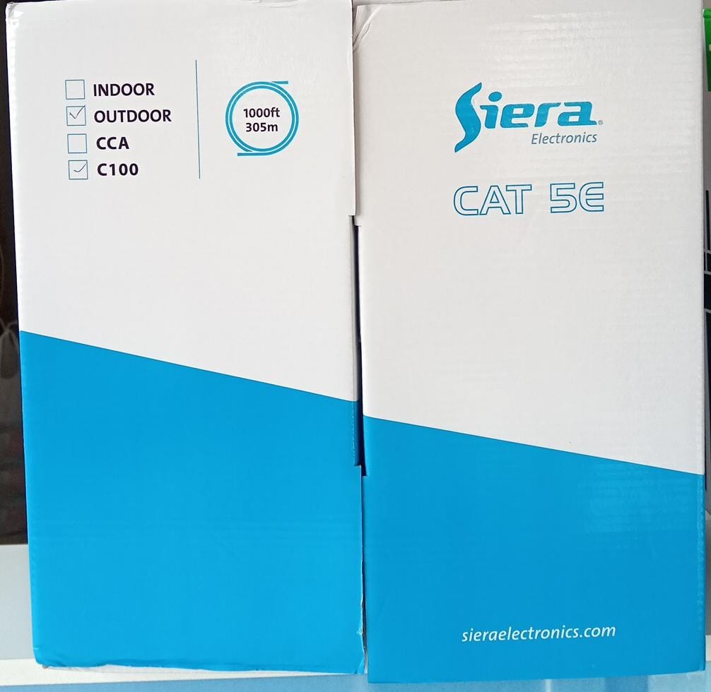 BOBINA CABLE SIERA UTP EXTERIOR CAT 5E 100% COBRE