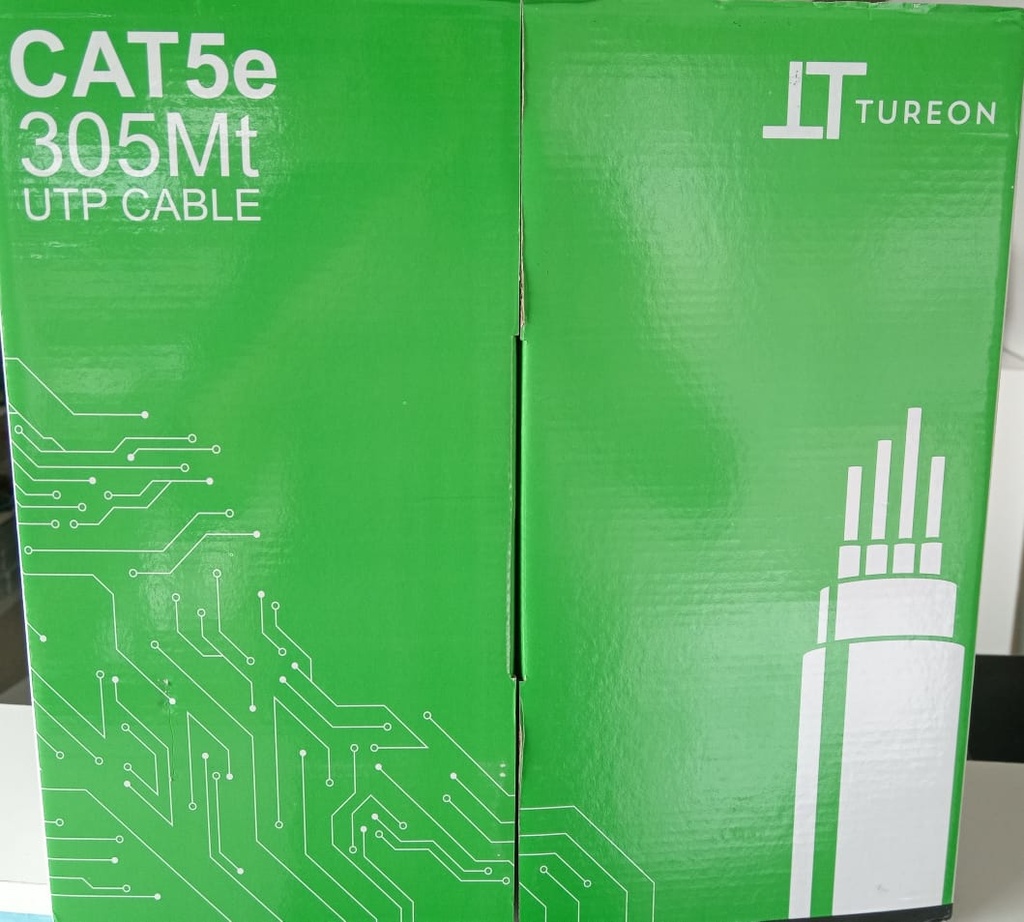BOBINA CABLE UTP TUREON  CAT. 5E INTERIOR 20% COBRE