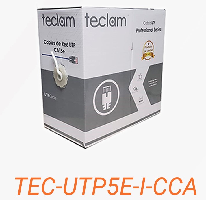 [TEC-UTP5E-I-CCA] CABLE UTP CAT5E INTERIOR BLANCO  70% COBRE 30%  ALUMINIO CAJA DE 305M