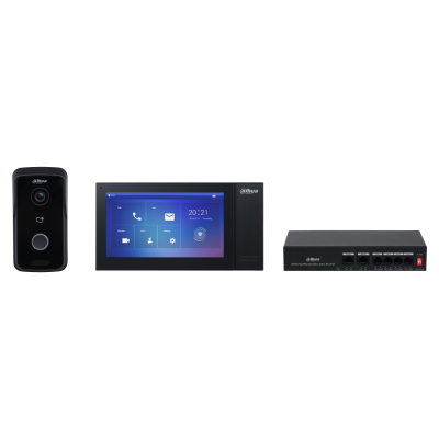 KIT IP, 1 VTH, 1VTO (1MP), 1SWITCH(4POE), (2DA PUERTA CON MODULO DEE1010B) VIDEO PORTERO
