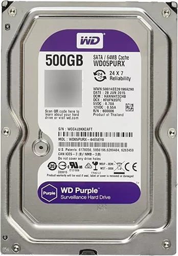DISCO DURO 500GB  WESTERN DIGITAL PURPLE