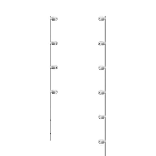 [INT5092] Vástagos de Aluminio | 1mt | 6 aisladores de polipropileno | 
Accesorios cercos eléctricos | Proteccion UV | Barra tipo estrella