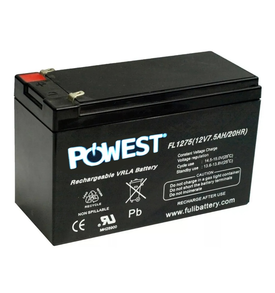 BATERIA SELLADA  POWEST 
12V-7.5 AMP
REF.FL1275GS