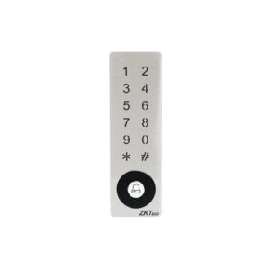 Dispositivo autónomo de Acceso impermeable 
Capacidad de la tarjeta: 5000;
Capacidad de potencia: 5000
IP65
Modos de verificación: tarjeta 125khz / contraseña / tarjeta y contraseña 1 relé / 1 sensor 
de puerta / 1 botón de salida / 1 timbre de puerta