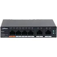 SWITCH DAHUA POE 6 PUERTOS CLOUD 4 PUERTOSPOE 60WATTS POTENCIA 250M WATCHDOG