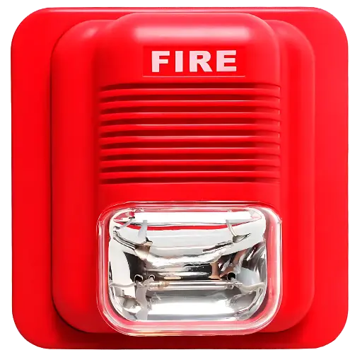 [SL-414] SIRENA CON LAMPARA ESTROBOSCAPICA, COLOR ROJO - 24V 3 TONOS