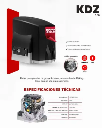[K-KWAV-500KG-M] MOTOR KDZ GAREN 500KG  6 ELEMENTOS 1/4HP 110V METALICOZ18A WAVE  2TX 3BCLC-M
