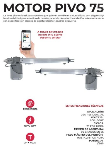 [K7-PIVO RESIDENCIAL 0.75] KIT PIVO 0,75 CONTIENE: 2 GMPVR, 2 GB60, 1 GDUPLAR1, 2 GTRANS
