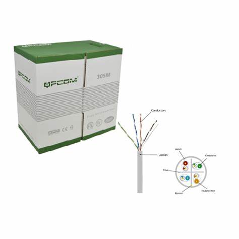 [QP-66504A] CABLE DE RED UTP CAT6 SOLIDO /23AWG/ 250MHZ BOBINA DE 305 MTS MARCA QPCOM