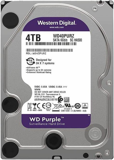 [HDD-4TB-DVRWD] DISCO DURO 4TB ESPECIAL DVR WD PURPLE