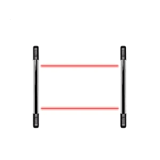 [INT4763] Sensor activo Fotobeam cableado | 100 mts de alcance | 4 haces 
de luz infrarroja | estructura de Aluminio | USO INTERIOR Y 
EXTERIOR | Alineamiento por señal sonora | 2 niveles de 
frecuencia | Deteccion por bloqueo de 2 ases | Grado de 
protección IP65 | 12 ~ 18 Vdc